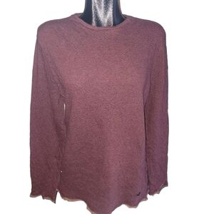Buffalo David Bitton Burgundy Sweater with Tan Rough Edging L